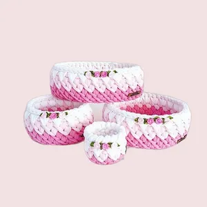 سبد قلاب بافی تریکو کد 01 مجموعه 4 عددی