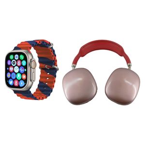 ساعت هوشمند مدل P9 Ultra2 pack با قابلیت کنترل موسیقی بند سیلیکونی به همراه هدفون