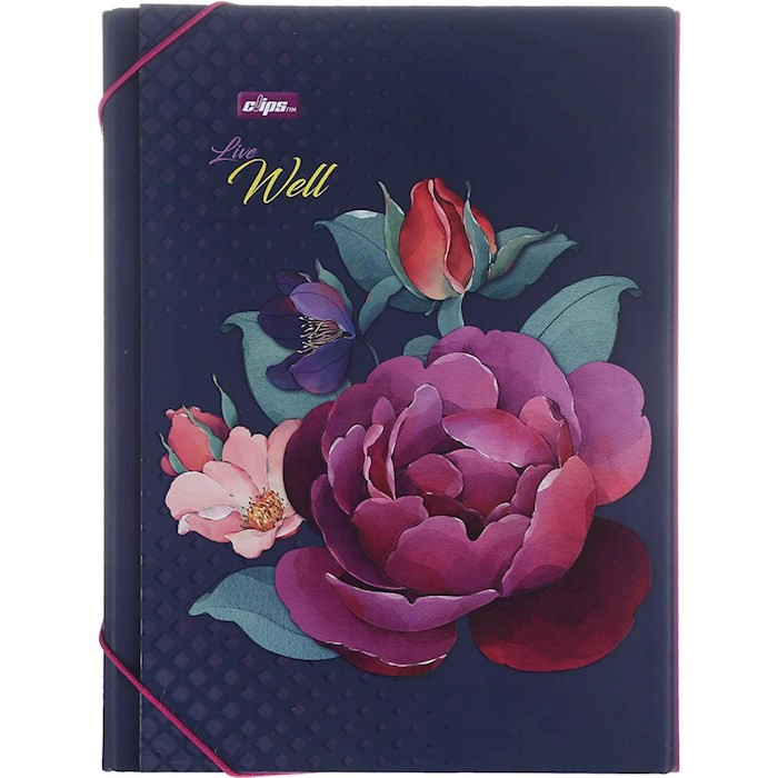 پوشه کلیپس مدل کش دار طرح گل بنفشه پوشه کلیپس مدل کش دار طرح گل بنفشه