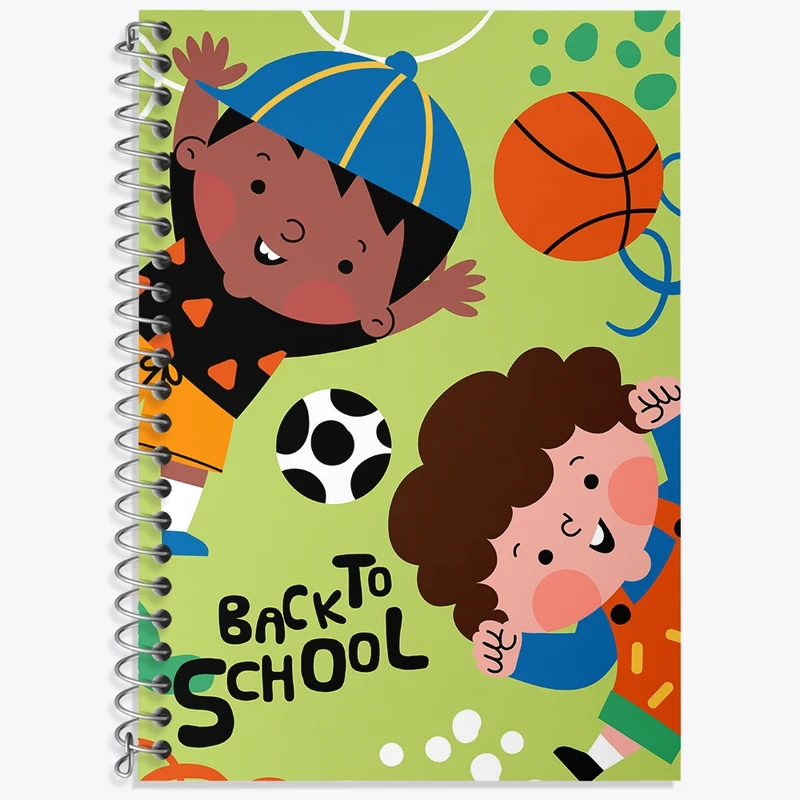 دفتر زبان 50 برگ خندالو مدل سه خط طرح Back To School کد N713