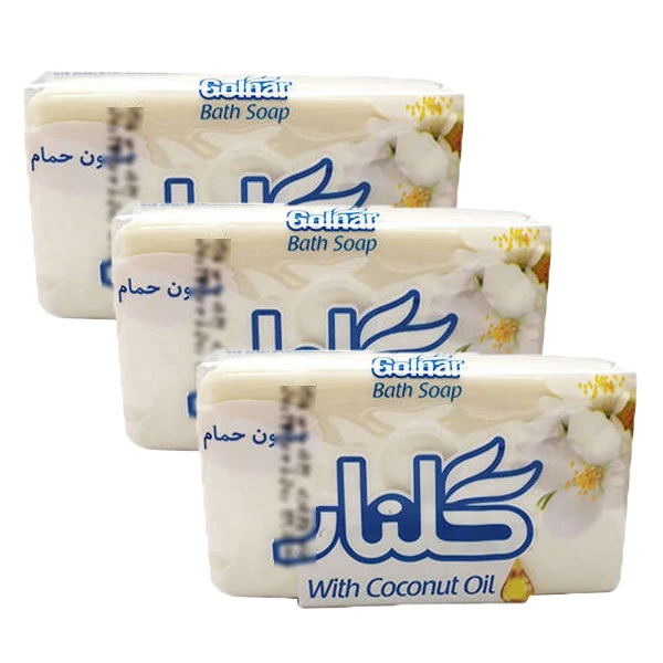 صابون شستشو مرطوب‌کننده بدن گلنار مدل YBX  مناسب برای پوست معمولی وزن 130 گرم بسته 3 عددی