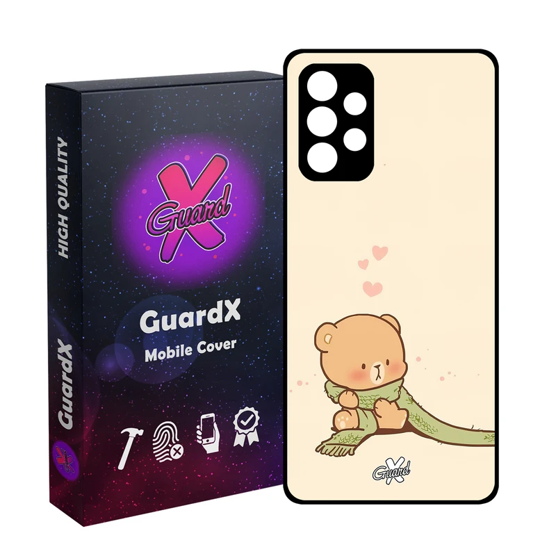 کاور گارد ایکس طرح خرس 1 مدل Glass10488 مناسب برای گوشی موبایل سامسونگ Galaxy  A32 4G
