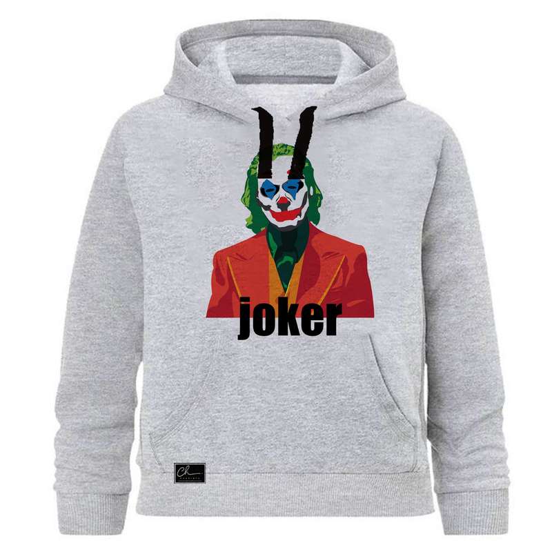هودی پسرانه چاپیستا طرح JOKER کد J04 رنگ طوسی
