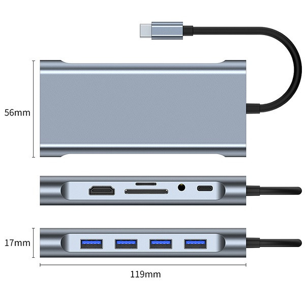 هاب 11 پورت USB-C مجنتیک مدل CHD11