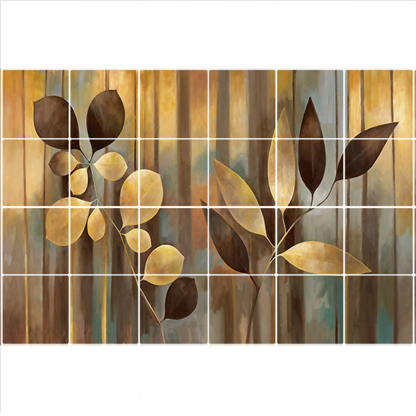 تایل سقفی طرح برگ پائیزی کد 3D1986-24 سایز 60x60 سانتی متر مجموعه 24 عددی