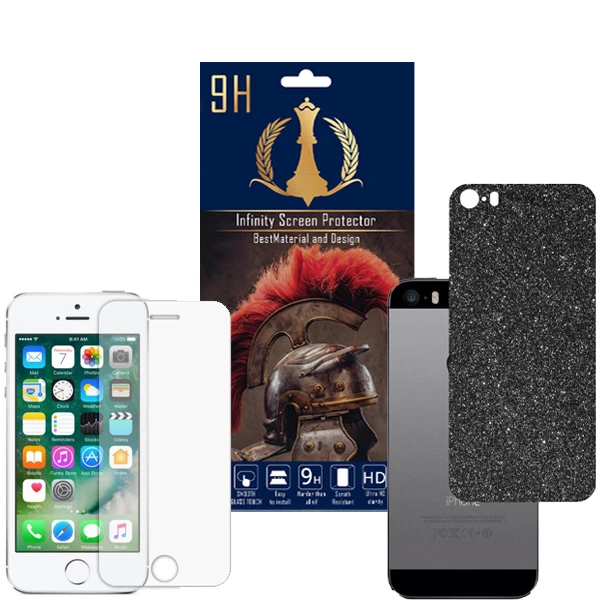 برچسب پوششی اینفینیتی مدل PR MAX مناسب برای گوشی موبایل اپل iPhone 5 / 5S / SE به همراه محافظ صفحه نمایش