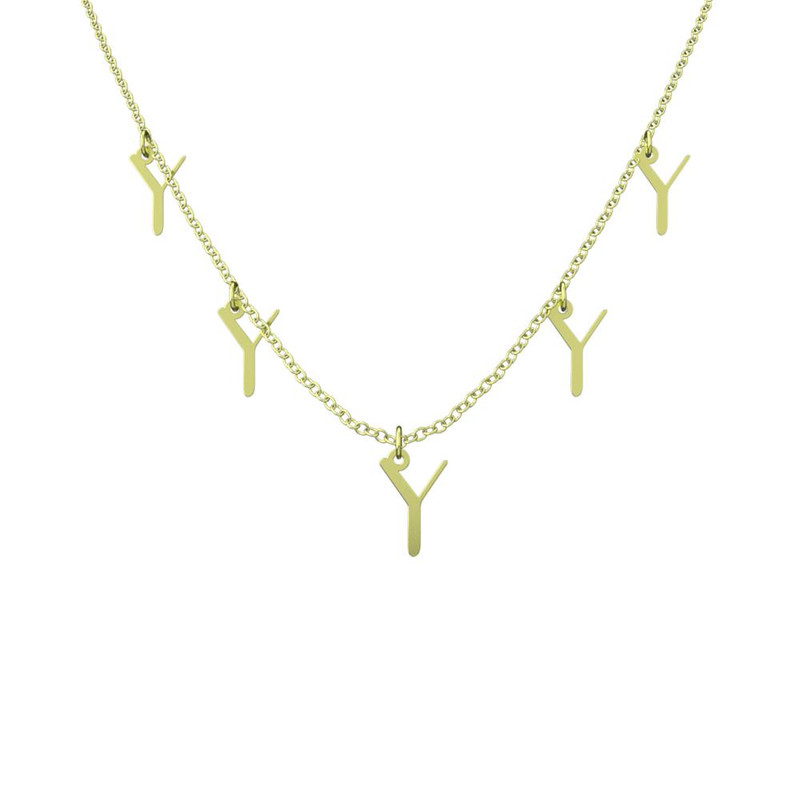 گردنبند طلا 18 عیار زنانه مدوپد مدل حرف Y کد RNA16805