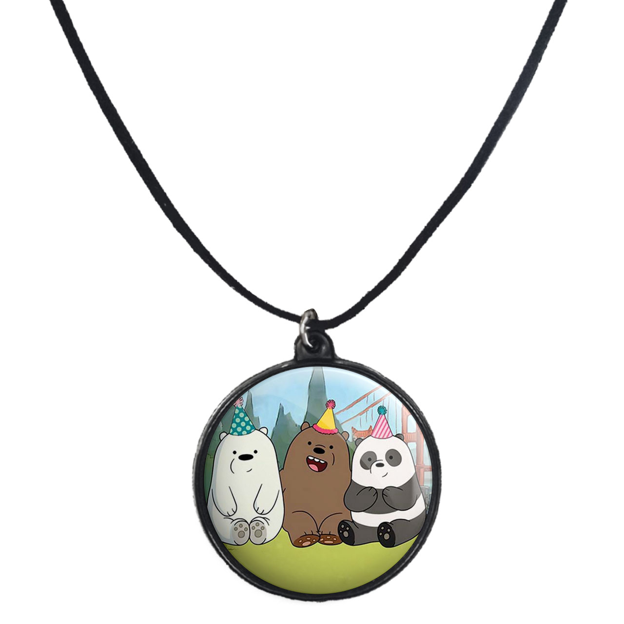 گردنبند پرمانه طرح خرس‌های کله‌فندقی کد pmb.10182 مدل دو طرفه