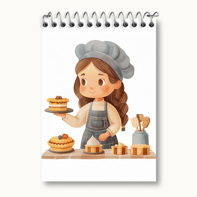 دفتر یادداشت 50 برگ خندالو مدل کیک و شیرینی پزی کد 36673