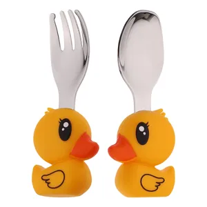 قاشق و چنگال کودک مدل Little Duck بسته 2 عددی