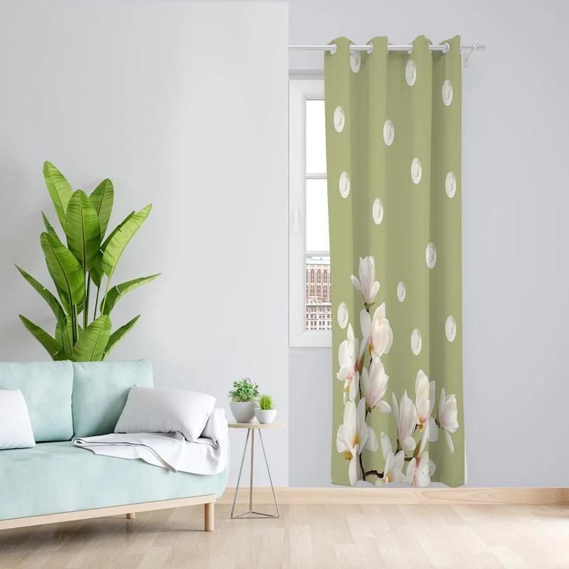 پرده طرح ارکیده مدل مخمل پانچی کد 1395 z سایز 140x200 سانتی متر