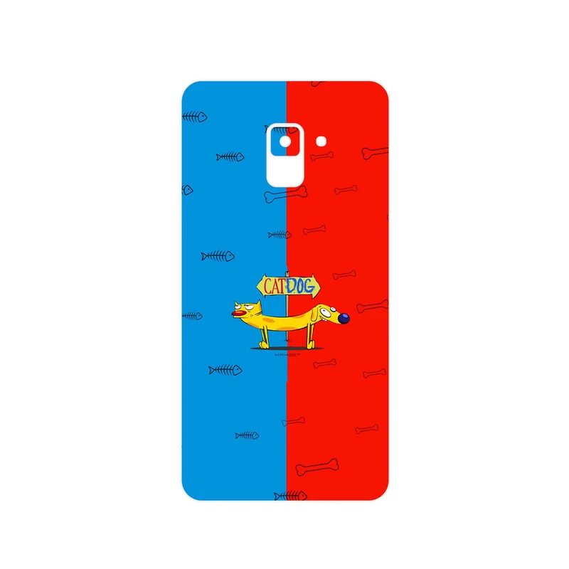 برچسب پوششی ماهوت مدل CatDog مناسب برای گوشی موبایل سامسونگ Galaxy A8 Plus 2018