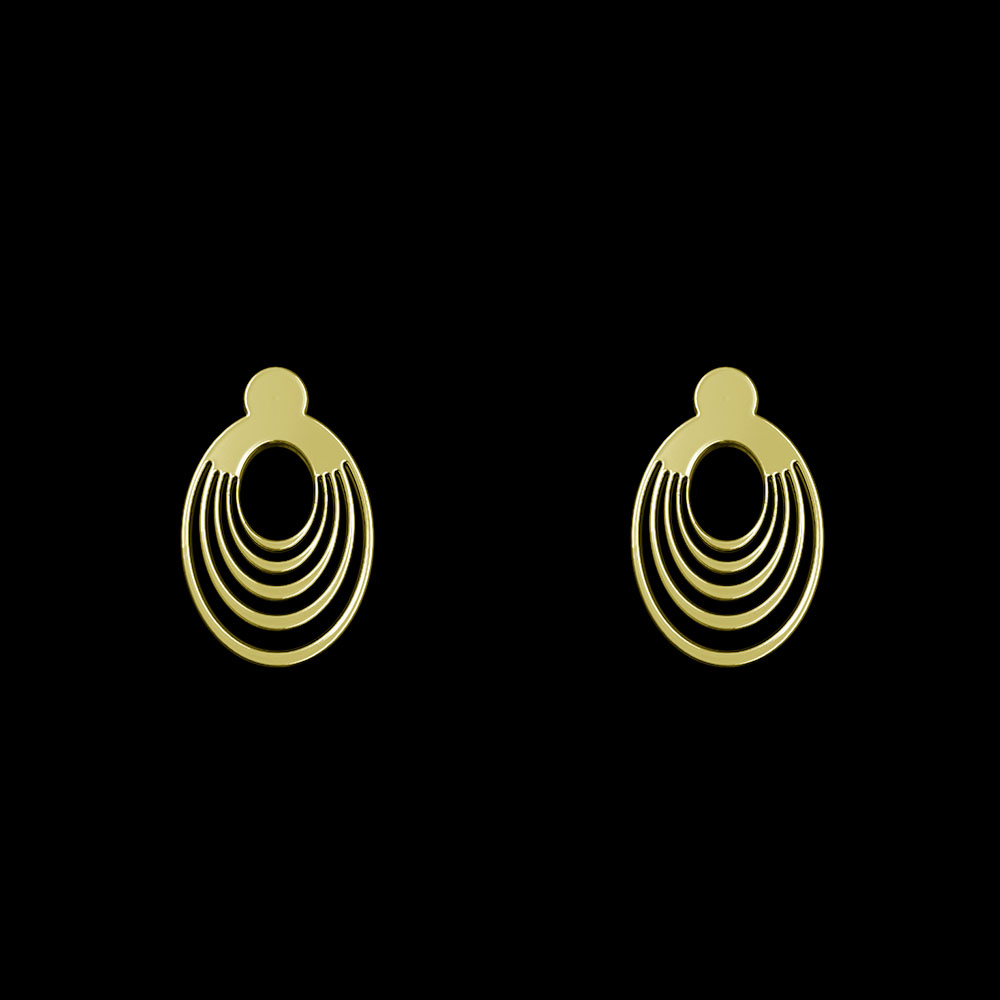 گوشواره طلا 18 عیار زنانه مدوپد مدل بیضی کد GA1-10197