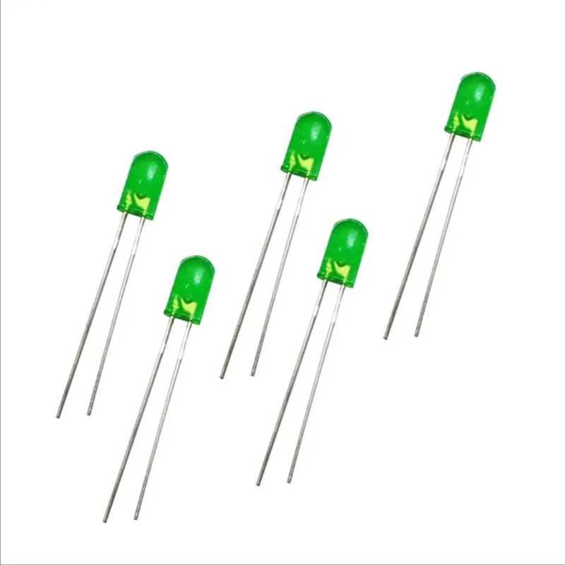 دیود نوری اوال سبز مدل 5mm بسته 100 عددی  