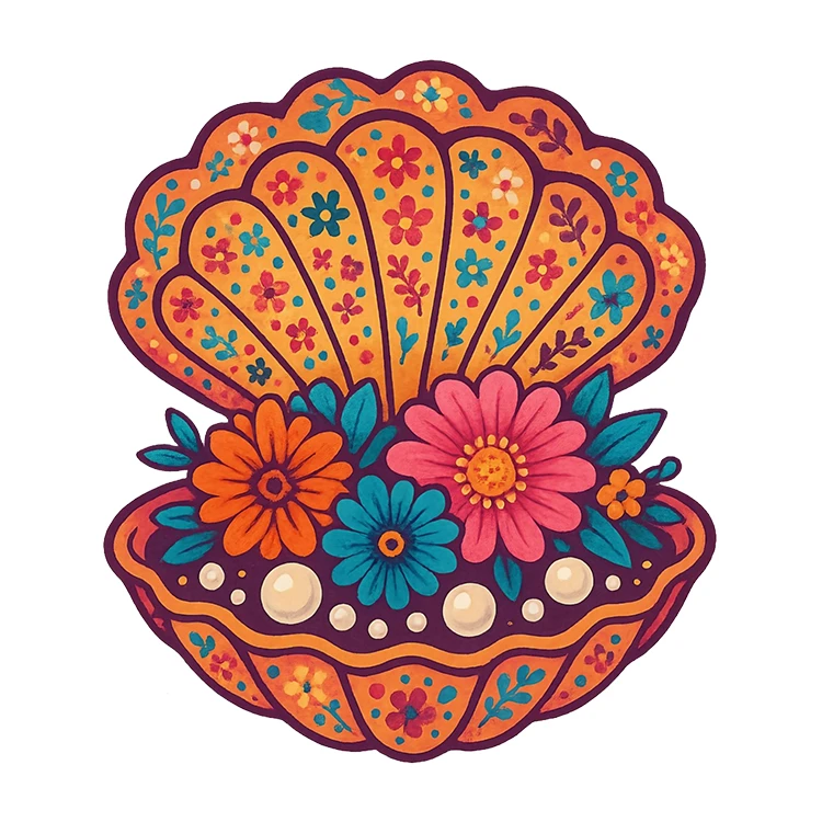 استیکر پارچه و لباس پاد آفرین مدل کارتونی صدف کد S3236