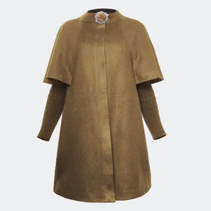 پالتو زنانه مدل آفتاب کد ALIJENAB4003 رنگ شتری