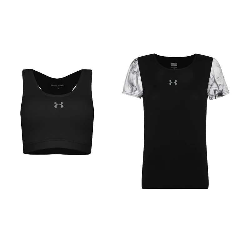 ست تی شرت ونیم تنه ورزشی زنانه مدل 7101-1801