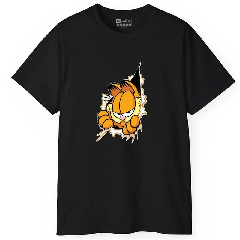 تی شرت آستین کوتاه مردانه پاد آفرین مدل اسپرت طرح گارفیلد کد 01019