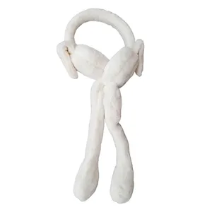 گوش گیر زمستانی دخترانه مدل پمپی رنگ سفید