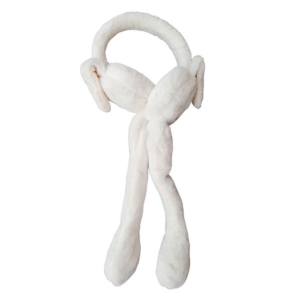 گوش گیر زمستانی دخترانه مدل پمپی رنگ سفید