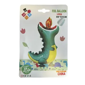 بادکنک فویلی جینسین مدل دایناسور دهن آتشین کد 3114