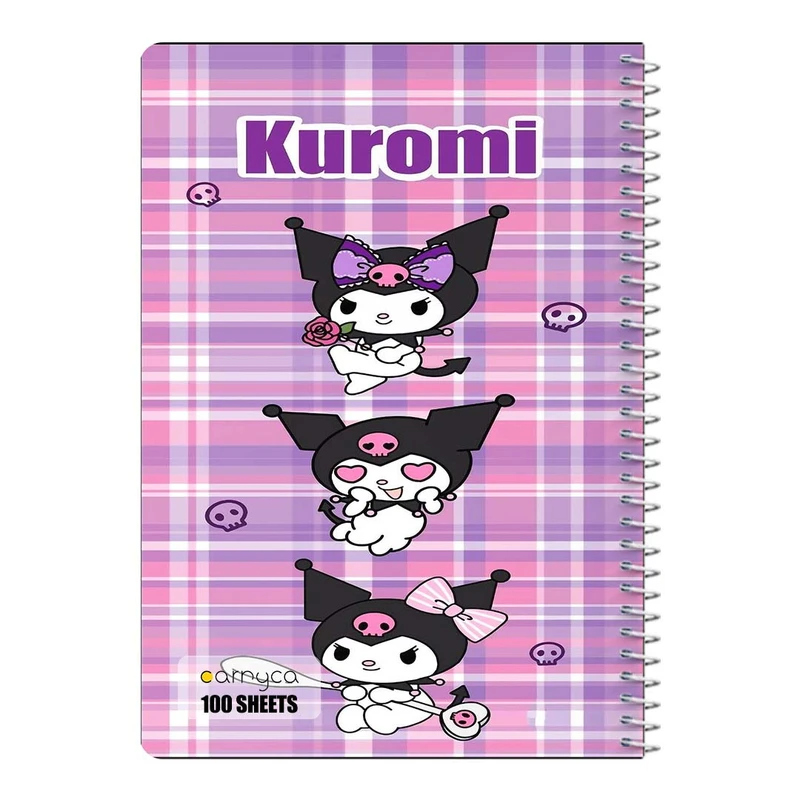 دفتر مشق 100 برگ سیمی کارنیکا طرح مای ملودی و کورومی My Melody & Kuromi کد 65327