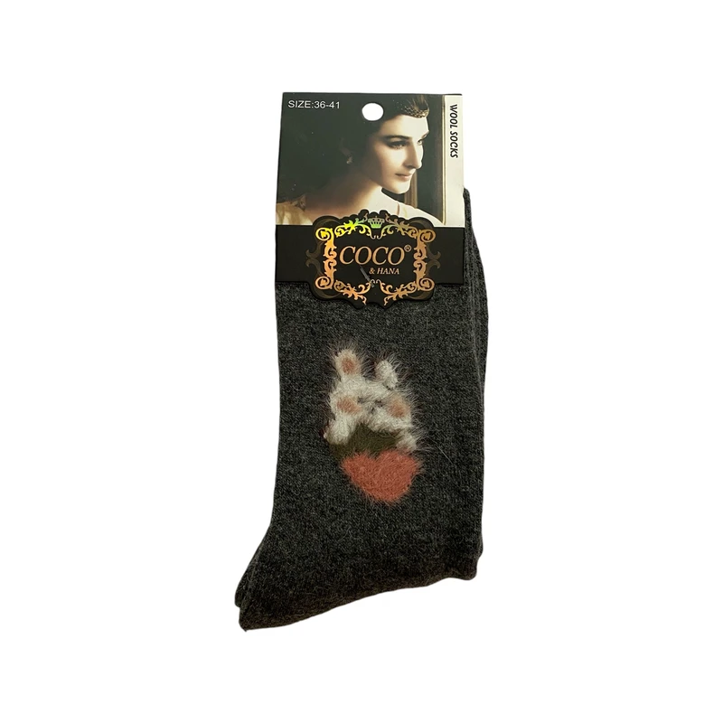 جوراب ساق بلند زنانه کوکو اند هانا مدل پشمی حوله ای