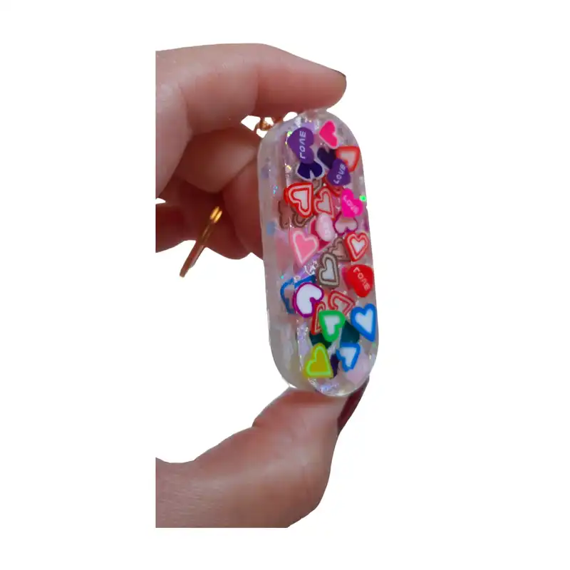 جاکلیدی رزینی مدل قلبی رنگی رنگی