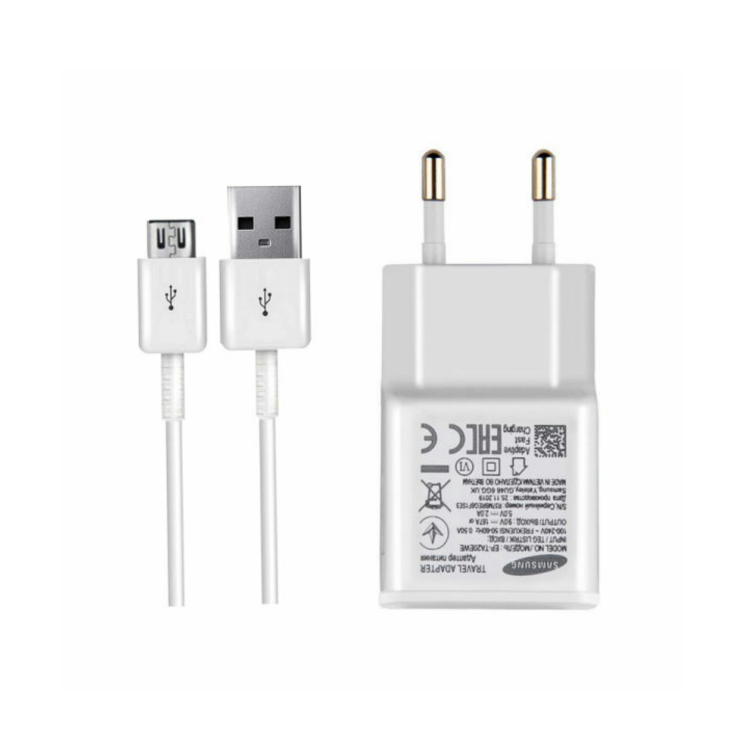 شارژر دیواری مدل A02 به همراه کابل تبدیل microUSB                     غیر اصل