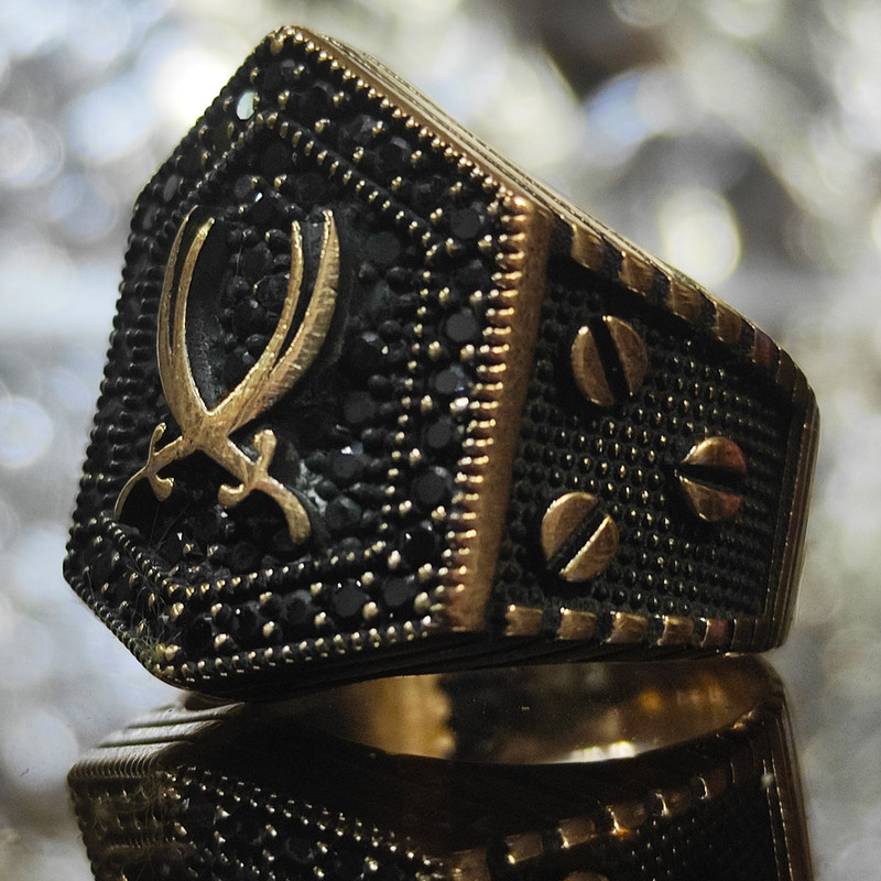 انگشتر مردانه مدل شمشیر ذوالفقار کد NH4