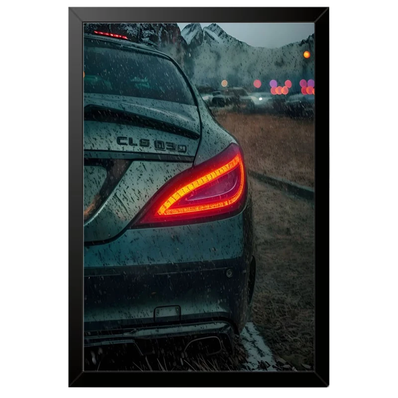 تابلو بکلیت طرح ماشین و خودرو مرسدس بنز Mercedes-Benz CLS 63 AMG مدل B-po1966 فریم مشکی