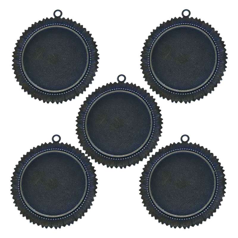 قاب گردنبند مدل دایره زرد قلم کد Fr237 بسته 5 عددی