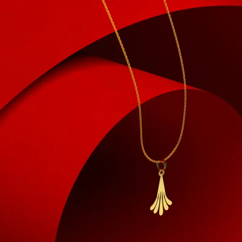 گردنبند طلا 18 عیار زنانه مدوپد مدل هندسی کد D3-1-1244