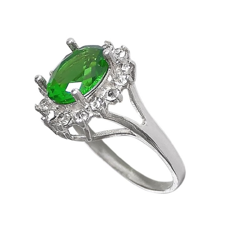 انگشتر نقره زنانه مدل سنگ زبرجد کد 26