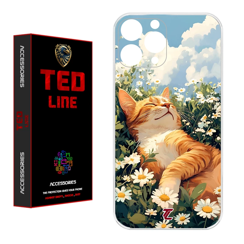 کاور تدلاین طرح گربه نارنجی کد 1140 مناسب برای گوشی موبایل اپل Iphone 11 Pro Max