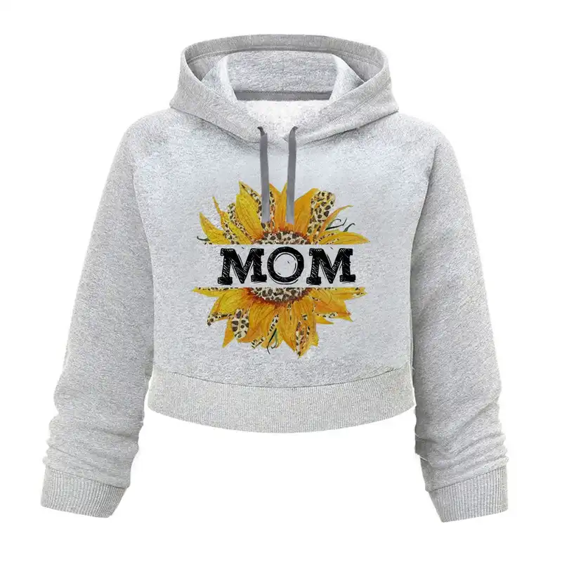 هودی کراپ زنانه مدل MOM کد K459 T