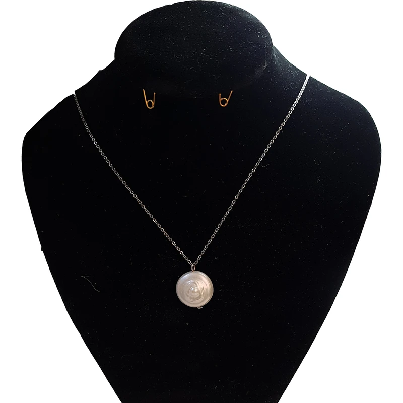 گردنبند زنانه مدل مروارید طبیعی دایره ای شکل
