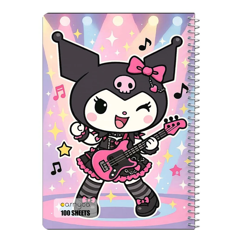 دفتر مشق 100 برگ سیمی کارنیکا طرح مای ملودی و کورومی My Melody & Kuromi کد 84413