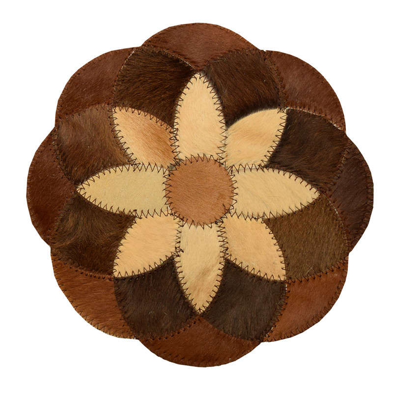 رومیزی کلاژ چرم و پوست مدل گل کد 0054