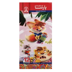 مداد رنگی 12 رنگ پارسا مدل حیوانات جنگل کد 001