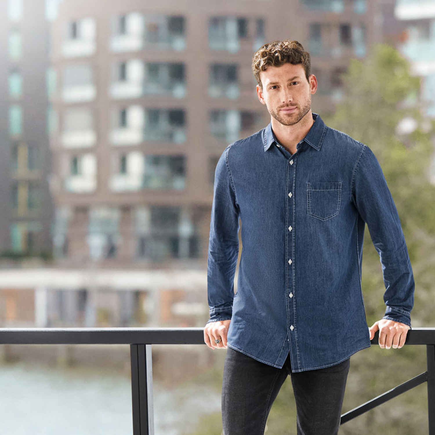 پیراهن آستین بلند مردانه لیورجی مدل جین کاغذی کد S2023luxNB