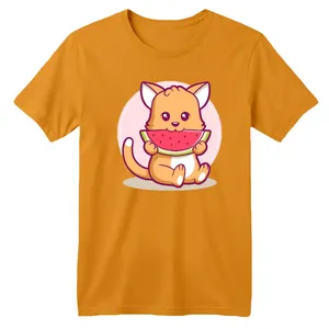 تی شرت آستین کوتاه بچگانه مدل سگ یلدایی کد 1 رنگ پرتقالی