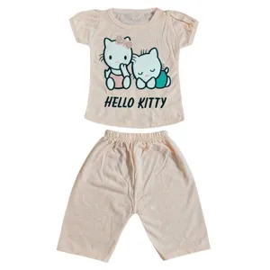 ست تی شرت و شلوارک نوزادی مدل Kitty 99