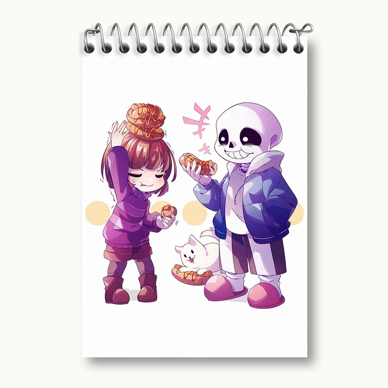 دفتر یادداشت 50 برگ خندالو مدل بازی آندرتیل (Undertale) کد 31753
