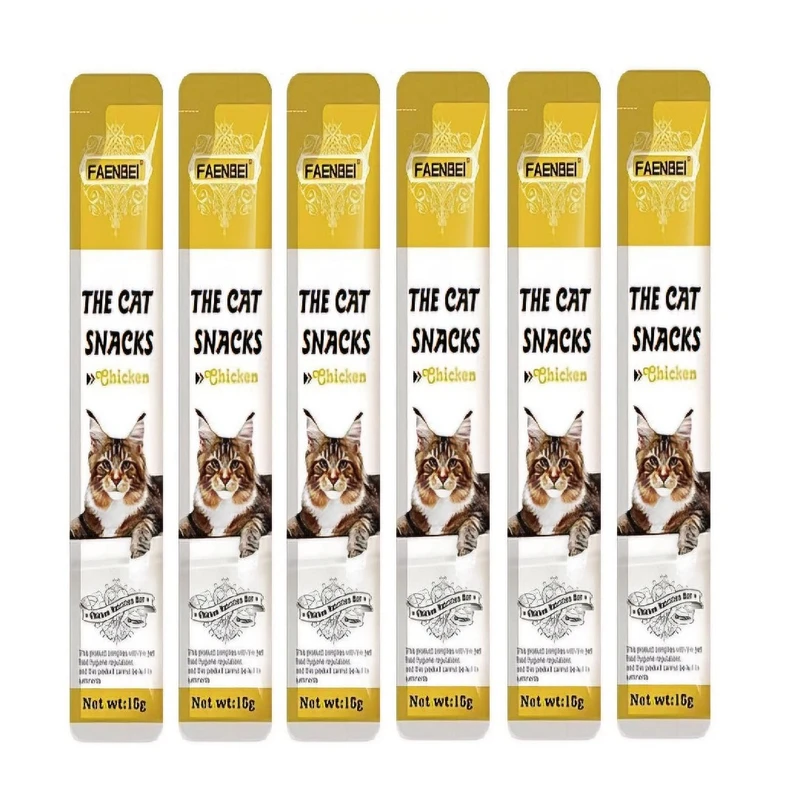 بستنی گربه فنبی مدل روزانه طعم مرغ وزن 90 گرم بسته 6 عددی