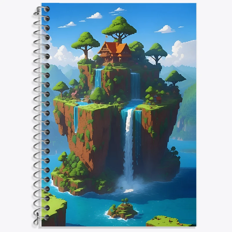 دفتر زبان 50 برگ خندالو مدل سه خط طرح ماینکرافت (Minecraft) کد F7199