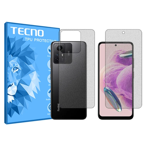 محافظ صفحه نمایش مات تکنو مدل Resistant مناسب برای گوشی موبایل شیائومی Redmi Note 12S به همراه محافظ پشت گوشی