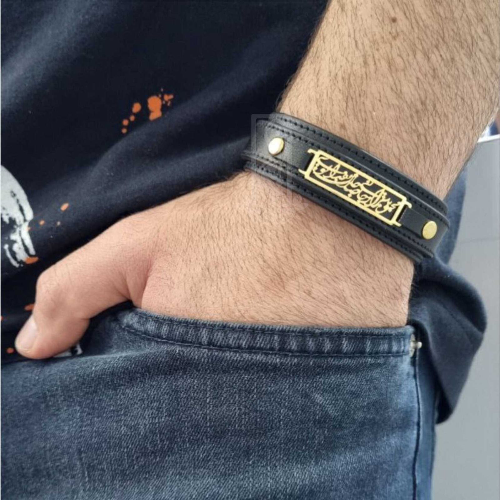 دستبند طلا 18 عیار مردانه لیردا مدل محبوب تر از جانی صدجان بفدای تو p6780 -  - 3