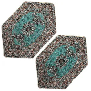 رومیزی ترمه طرح نسترن کد SBZBI2-2 بسته 2 عددی