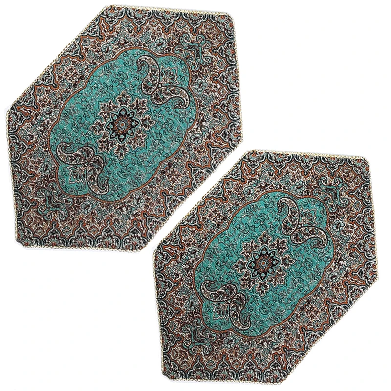 رومیزی ترمه طرح نسترن کد SBZBI2-2 بسته 2 عددی